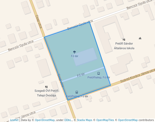 walking in Fő tér map in Szeged