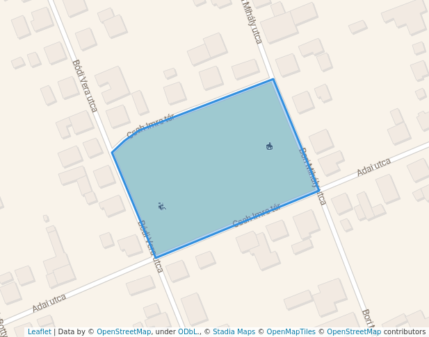 walking in Cseh Imre tér map in Szeged