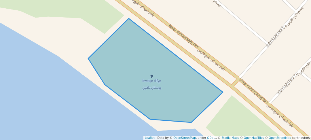 walking in بوستان دلفین map in Bandar Kangan