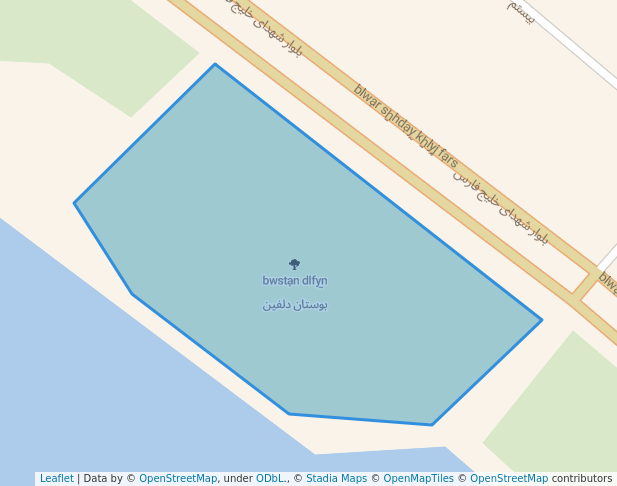 walking in بوستان دلفین map in Bandar Kangan