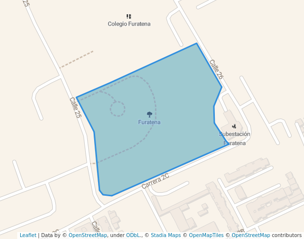 walking in Furatena map in Funza