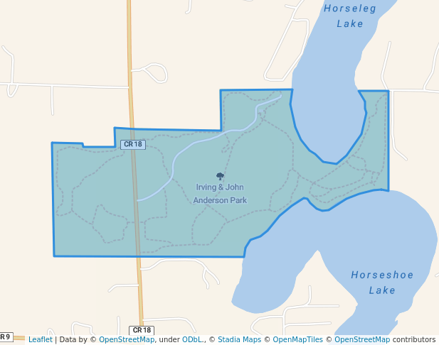 walking in Irving & John Anderson Park map in North Branch
