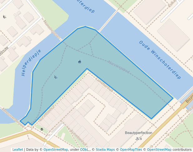 walking in Helperpark map in Groningen