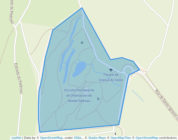 walking in Parque da Granxa do Xesto map in Santiago de Compostela