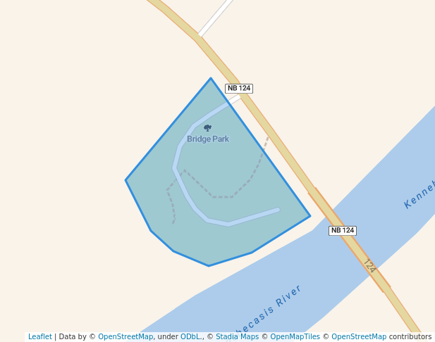 walking in Bridge Park map in Norton