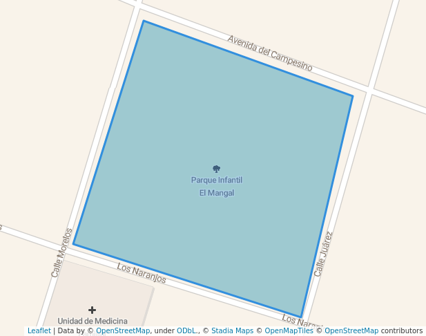 walking in Parque Infantil El Mangal map in Los Naranjos