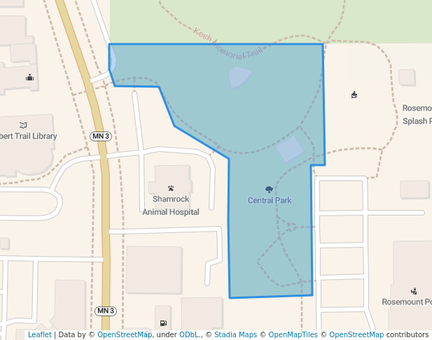 walking in Central Park map in Rosemount