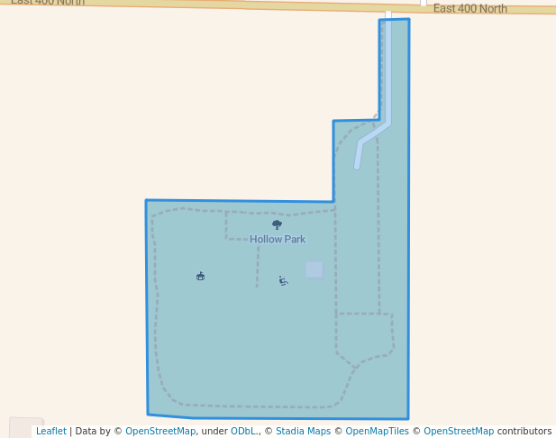 walking in Hollow Park map in Lindon