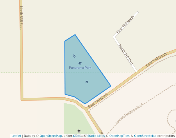 walking in Panorama Park map in Lindon