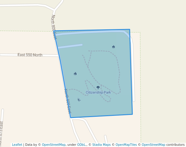 walking in Citizenship Park map in Lindon