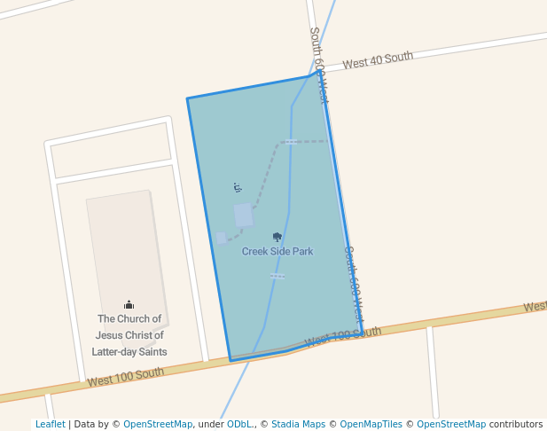 walking in Creek Side Park map in Lindon