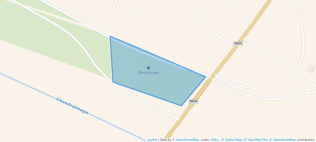 walking in Dhalwala park map in Rishikesh