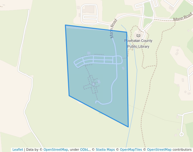 walking in Fighting Creek Park map in Powhatan