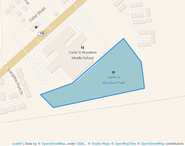 walking in Carter G Woodson Park map in Hopewell