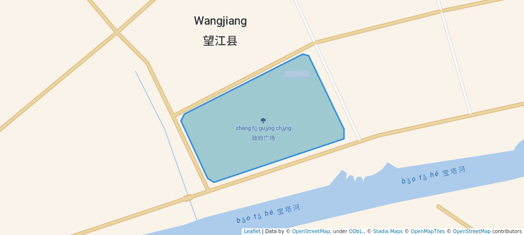 walking in 政府广场 map in An Qing Shi