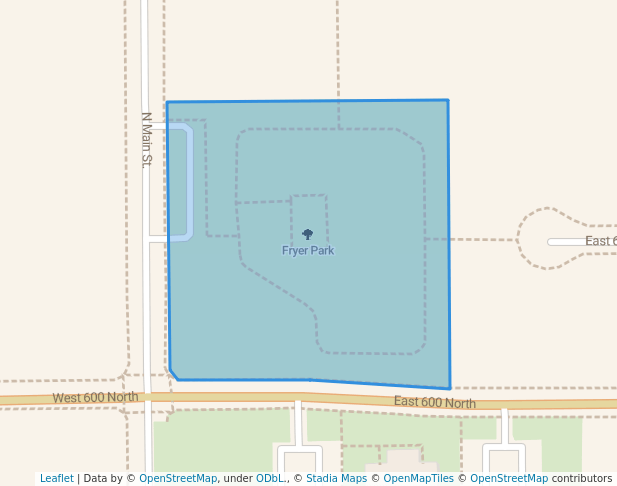 walking in Fryer Park map in Lindon