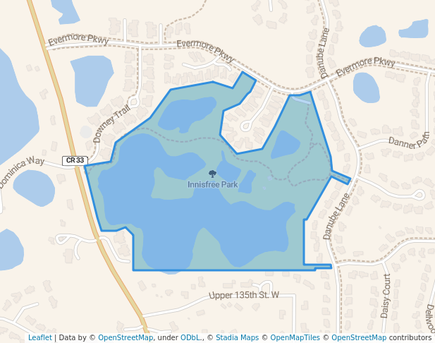 walking in Innisfree Park map in Apple Valley