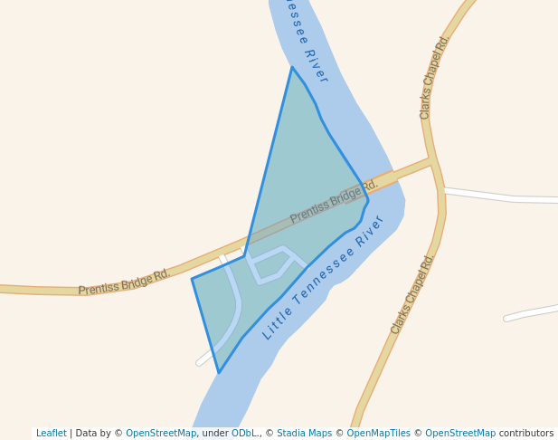 walking in Prentiss Bridge Stream Access map in Franklin