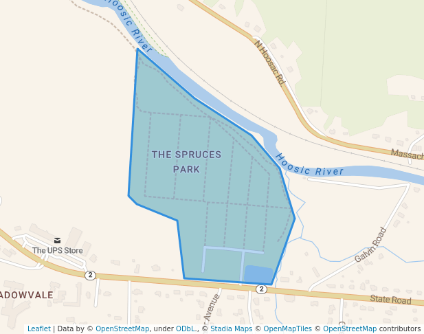 walking in The Spruces map in Williamstown