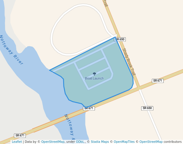 walking in Boat Launch map in Courtland