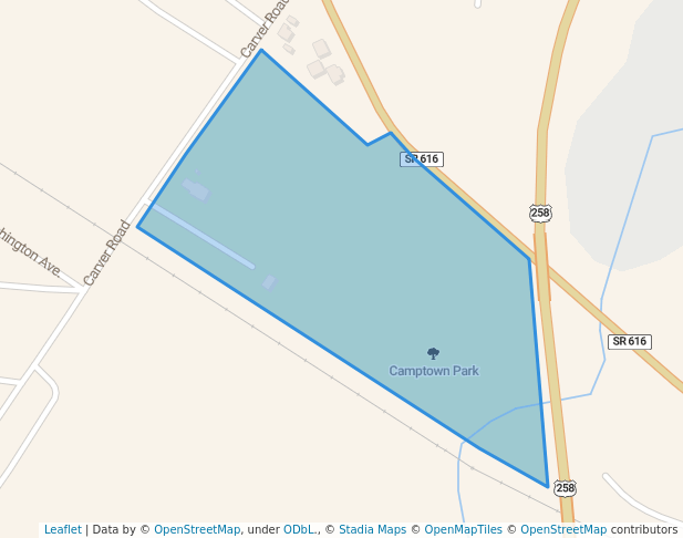 walking in Camptown Park map in Franklin