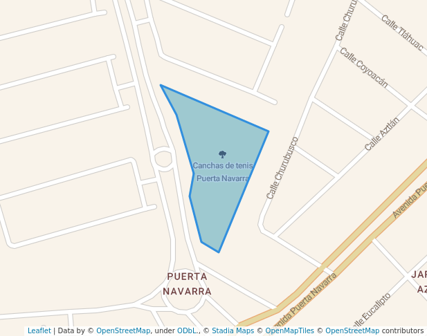 walking in Canchas de tenis Puerta Navarra map in Santiago de Querétaro