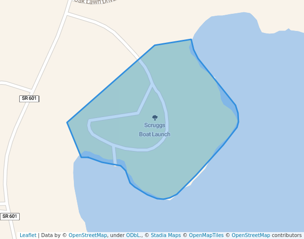 walking in Scruggs Boat Launch map in Moneta