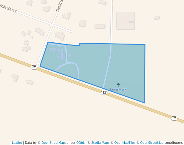 walking in Lions Park map in Patterson