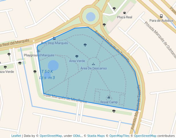 walking in Parque Real Del Marqués map in Santiago de Querétaro