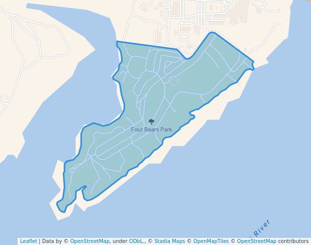 walking in Four Bears Park map in New Town