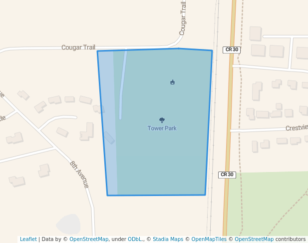 walking in Tower Park map in North Branch