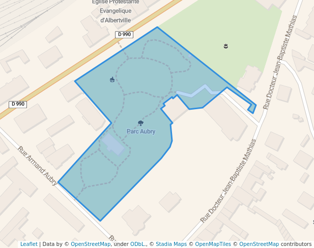 walking in Parc Aubry map in Albertville
