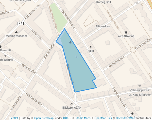 walking in Hemshof-Park map in Ludwigshafen am Rhein