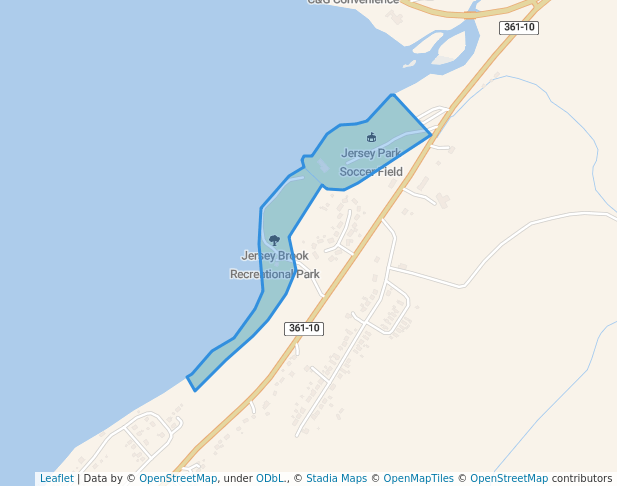walking in Jersey Brook Recreational Park map in Milltown-Head of Bay D'Espoir