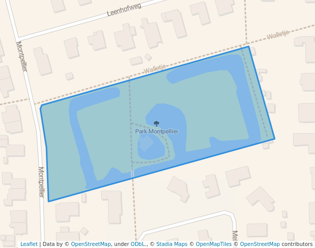 walking in Park Montpellier map in Brugge