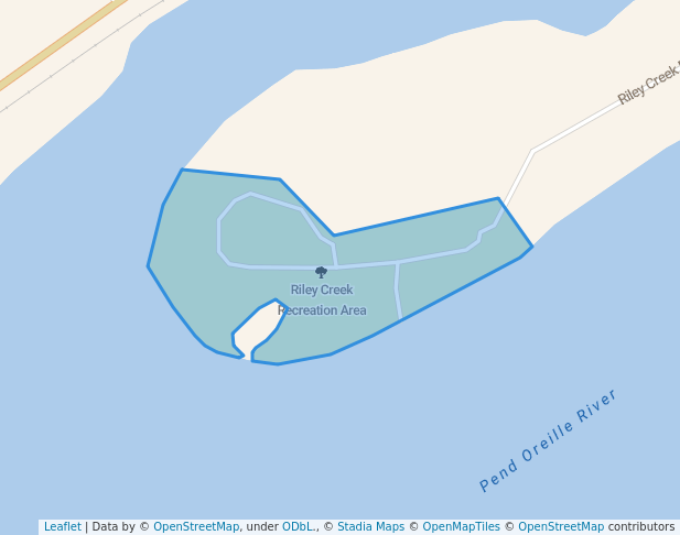 walking in Riley Creek Recreation Area map in Laclede