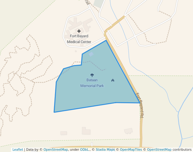 walking in Bataan Memorial Park map in Santa Clara