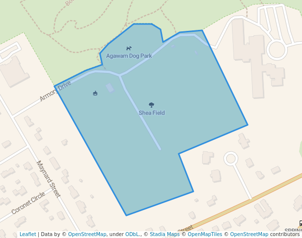 walking in Shea Field map in Agawam