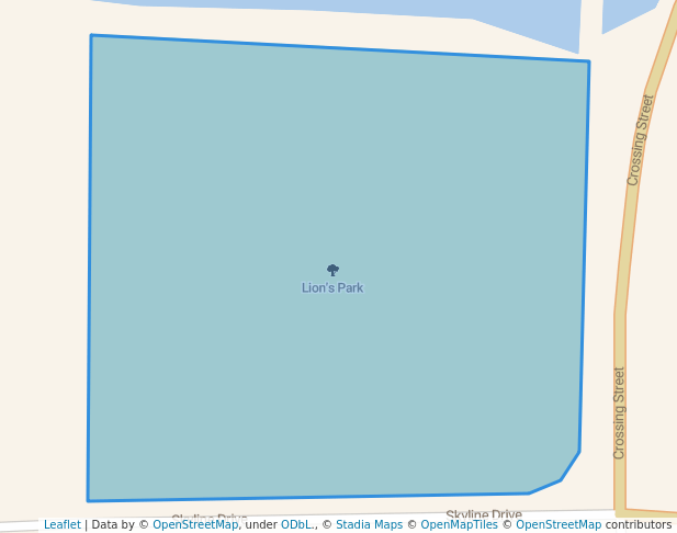 walking in Lion's Park map in Center Point