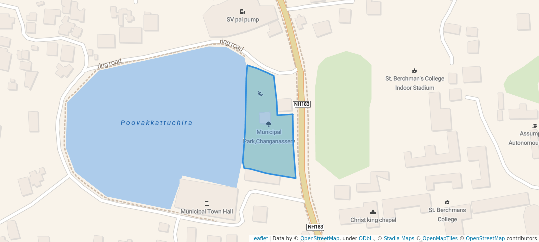 walking in Municipal Park,Changanassery map in Changanassery