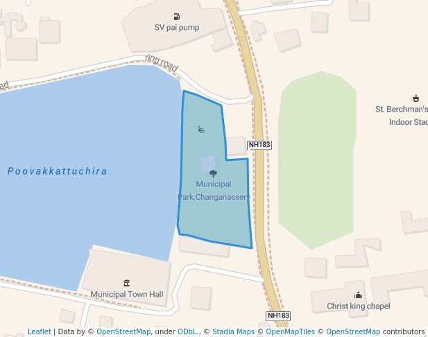 walking in Municipal Park,Changanassery map in Changanassery