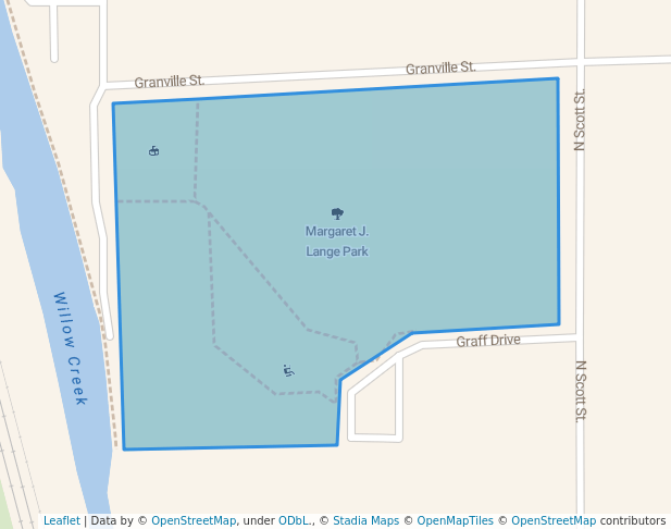 walking in Margaret J. Lange Park map in Rosemont