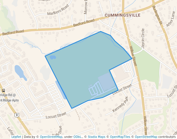 walking in Woburn Youth Soccer map in Woburn