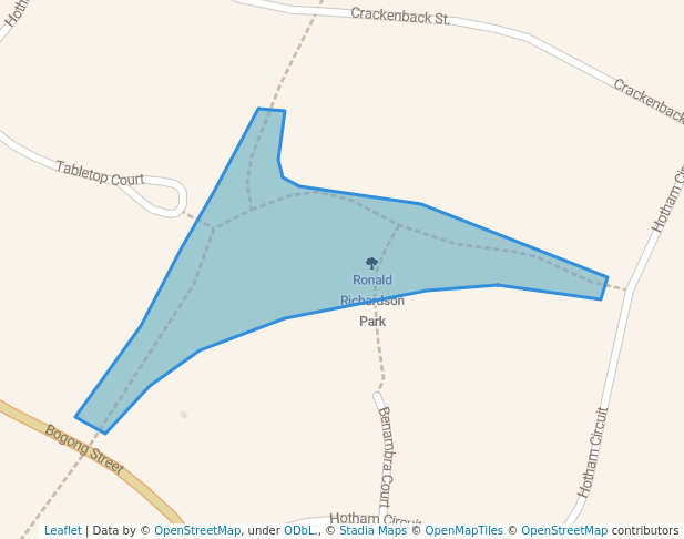 walking in Ronald Richardson Park map in Thurgoona