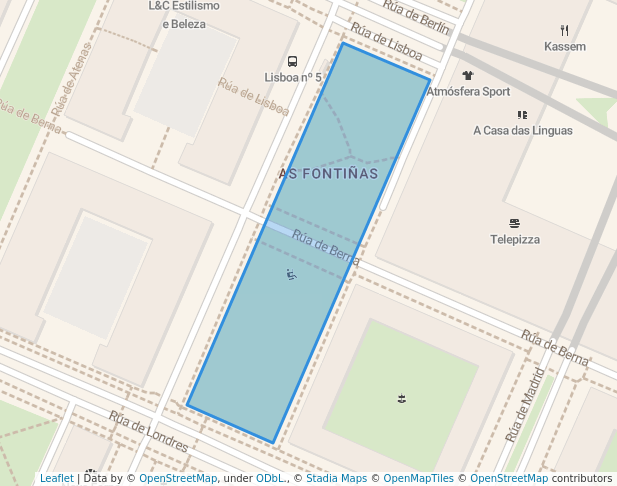 walking in Xardíns de Lisboa map in Santiago de Compostela