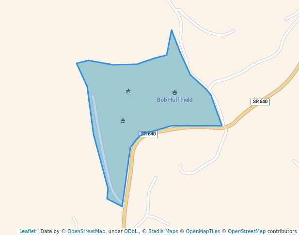 walking in Glade Hollow Ball Park map in Lebanon