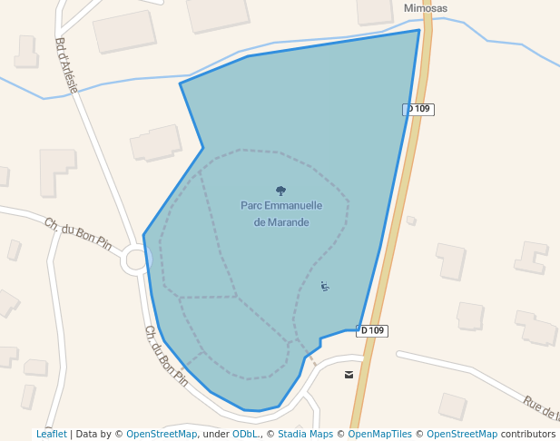 walking in Parc Emmanuelle de Marande map in Mandelieu-la-Napoule