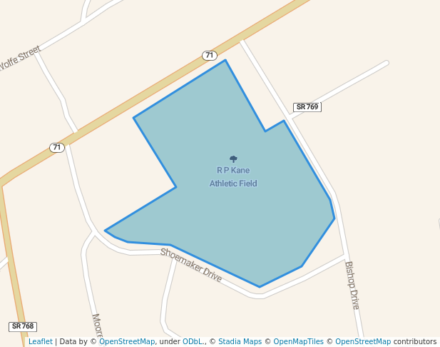 walking in R P Kane Athletic Field map in Gate City