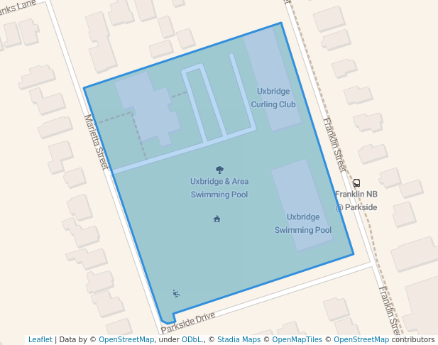 walking in Uxbridge & Area Swimming Pool map in Uxbridge