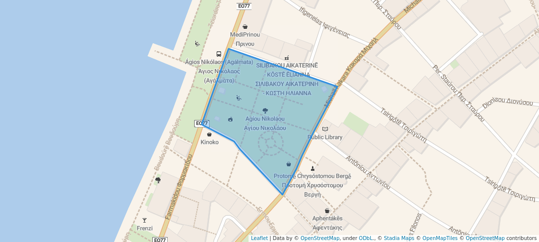 walking in Αγίου Νικολάου map in Chalkida